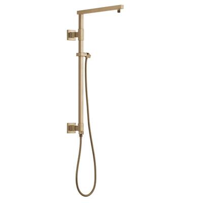 Emerge Gold Angular Modern 26 in. Column Shower Bar in Lumicoat Champagne Bronze