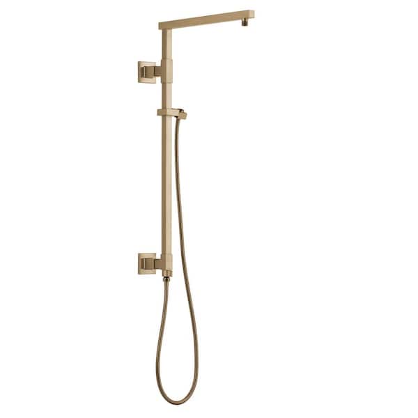 Delta Emerge Gold Angular Modern 26 in. Column Shower Bar in Lumicoat Champagne Bronze