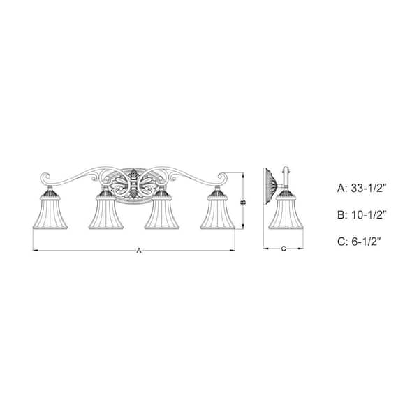 Avenant 33.5 in. W 4 -Light Bronze Bathroom Vanity -Light Fixture