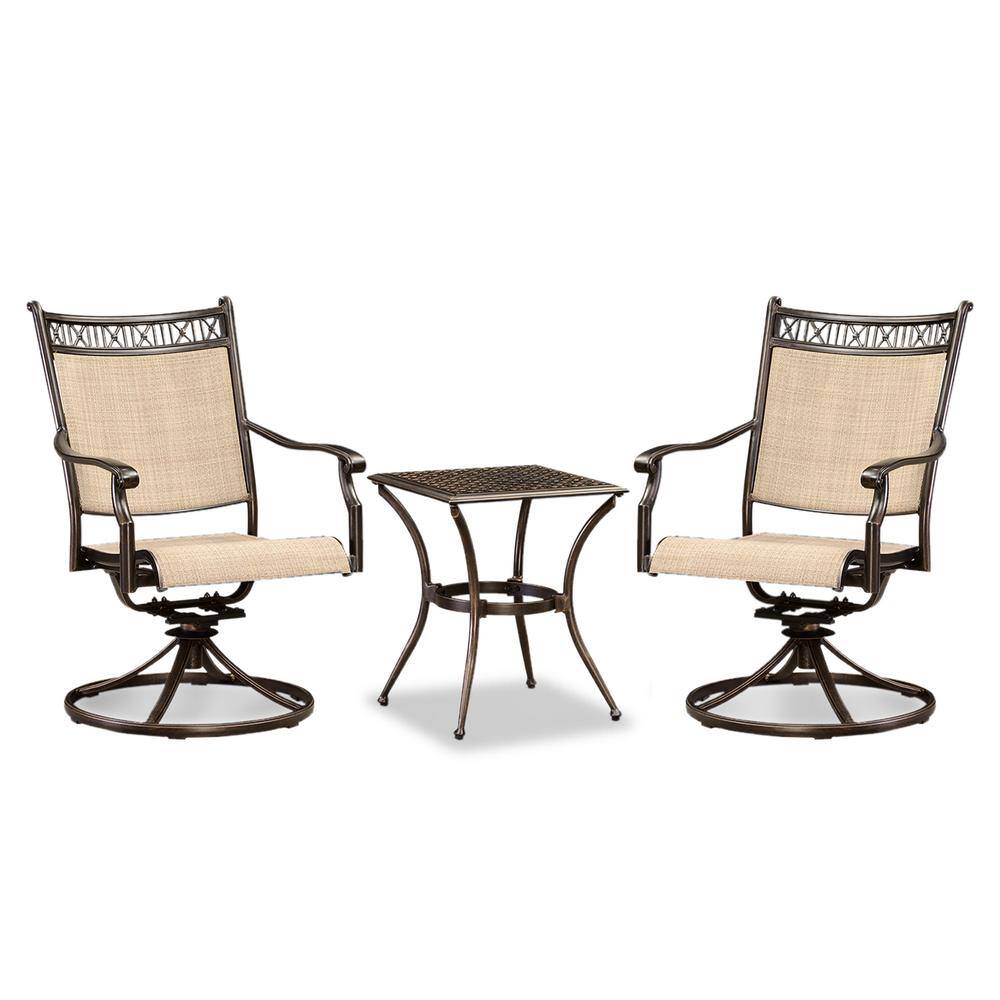 PURPLE LEAF 3Pieces Patio Bistro Set Dining Swivel Rocker Chair and