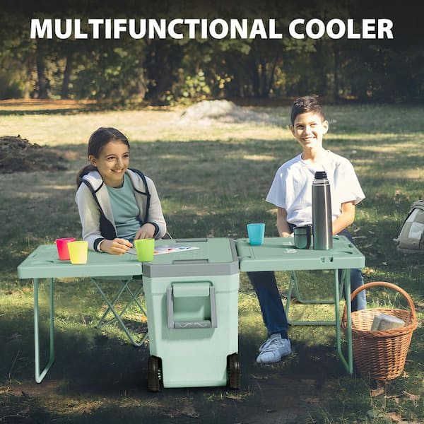 Hooure Green 36 Portable Car Cooler–Wheeled Chest Cooler with