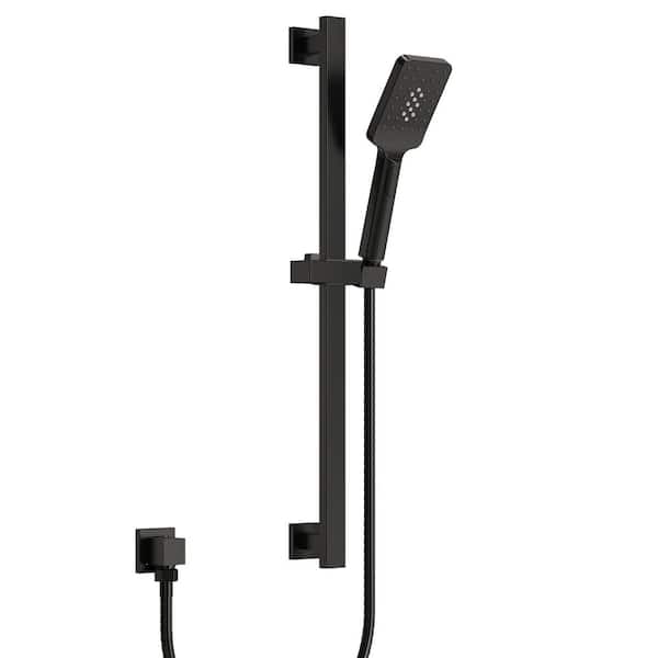 EVERSTEIN 3-Spray Dual Wall Mount Fixed and Handheld Shower Head with Slide Bar 2.5 GPM in Matte Black