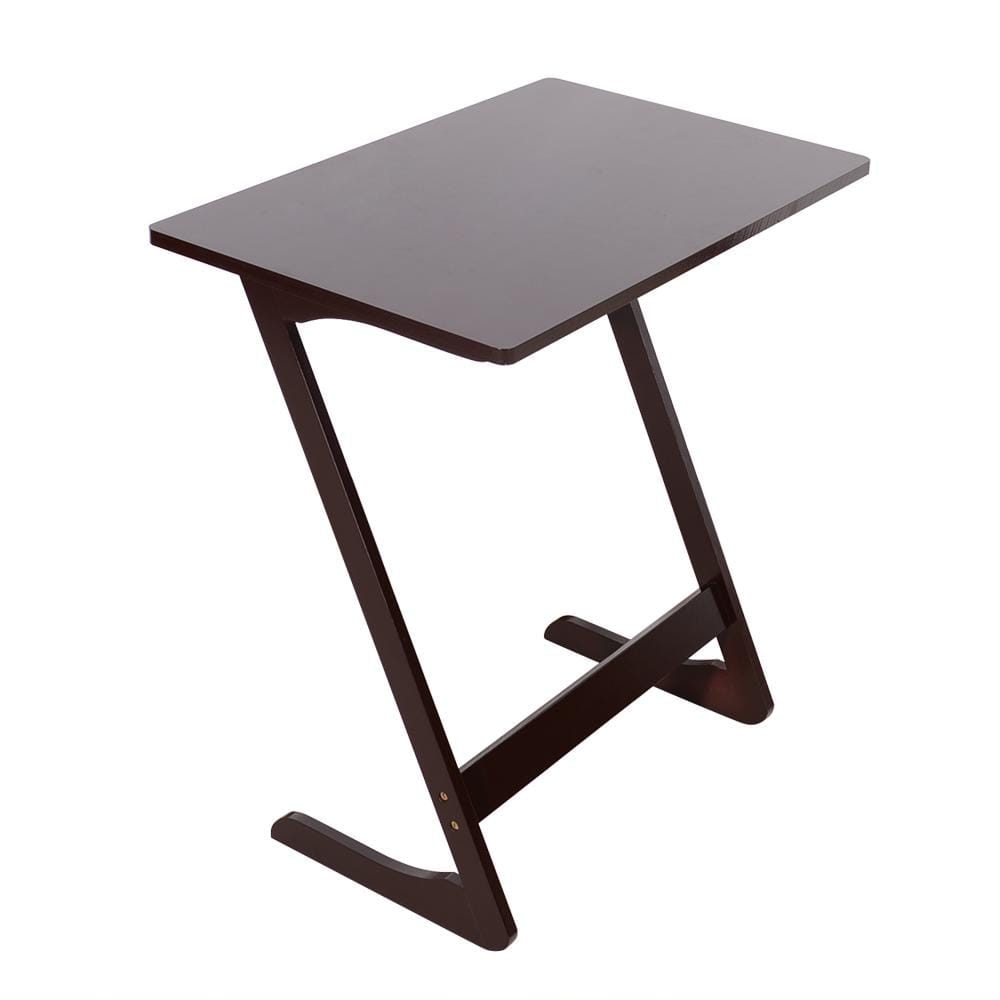 Outopee 15.75 in. Brown 25.6 in. Z-Shaped Wood Top End Table ...