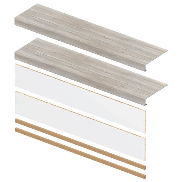 Webb Creek 6.5 mm x 46 in. x 12 in. Exact Match Large Square Nose Stair Tread + Riser Combo Kit (2-Pack)