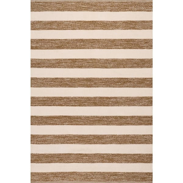 Sonnet Striped Brown 5 ft. x 8 ft. Outdoor Area Rug