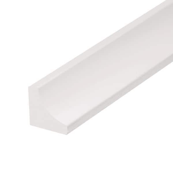 5093 3/4 in. x 3/4 in. x 96 in. Finished PVC White Inside Corner Moulding (1-Piece − 8 Total Linear Feet)