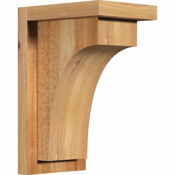 Ekena Millwork 6 in. x 8 in. x 12 in. Huntington Rough Sawn Western Red Cedar Corbel with Backplate