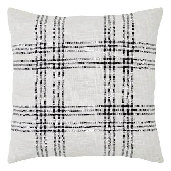 Black Plaid Farmhouse Cotton Euro Sham