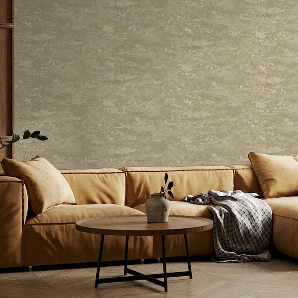 Mercer Neutral Beige Patina Wallpaper Sample