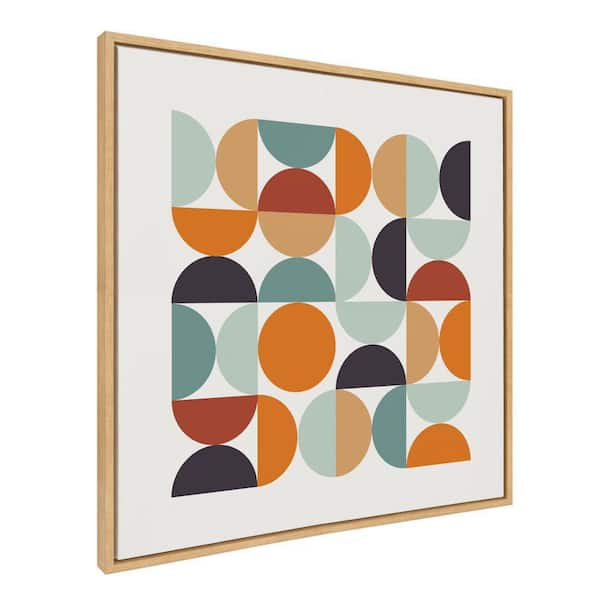 Kate and Laurel Sylvie Circles and Curves Retro Color by The Creative Bunch Studio Framed Art Print 30 in. x 30 in.