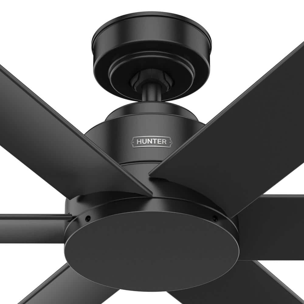 Kennicott Matte Black 52" Industrial 6-Blade Ceiling Fan
