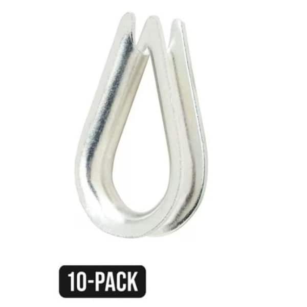 1/8 in. Zinc-Plated Steel Wire Rope Thimble (10-Pack)