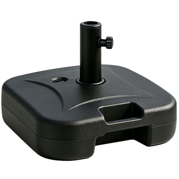 abble 48.5lbs free standing patio round water filled umbrella base this umbrella base is compatible with 1.5 umbrella pole Maypex 46 lbs. Round Water