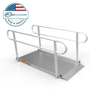 GATEWAY 3G 6 ft. Aluminum Solid Surface Wheelchair Ramp with 2-Line Handrails