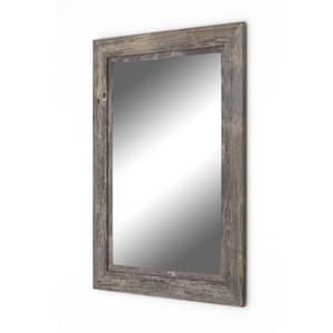 Coastal 19.5 in. x 37.5 in. Rustic Rectangle Framed Gray Decorative Mirror