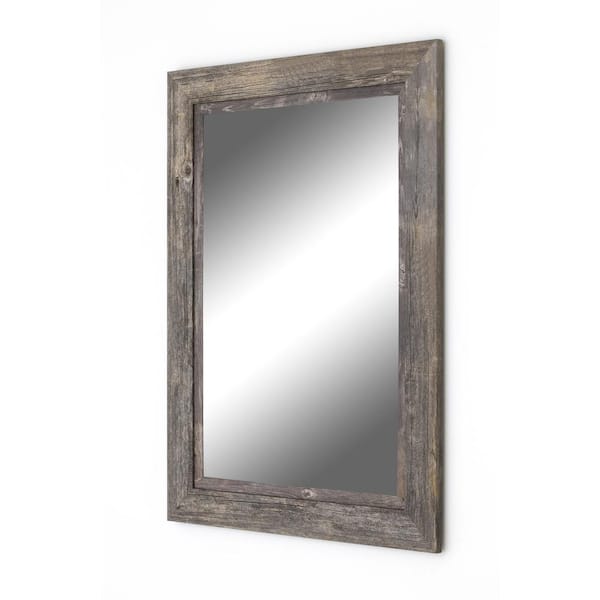 Hitchcock Butterfield Coastal 23.5 in. x 33.5 in. Rustic Rectangle Framed Gray Decorative Mirror