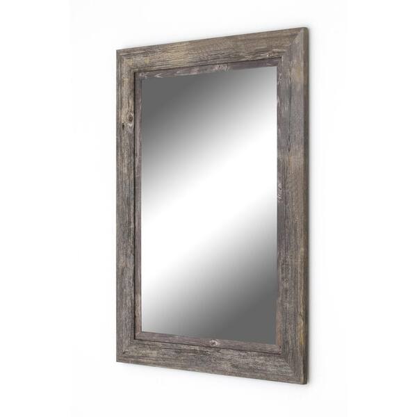 Hitchcock Butterfield Coastal 39.5 in. x 39.5 in. Rustic Square Framed Gray Decorative Mirror