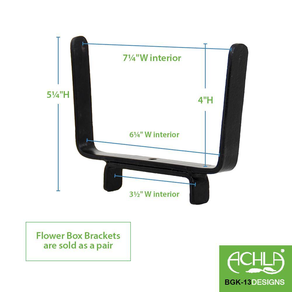 Black Iron Deck Bracket for Flower Boxes