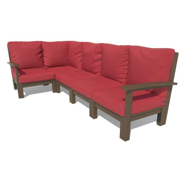 Highwood Bespoke Deep Seating 5-Piece Plastic Outdoor Sectional Set with Cushions