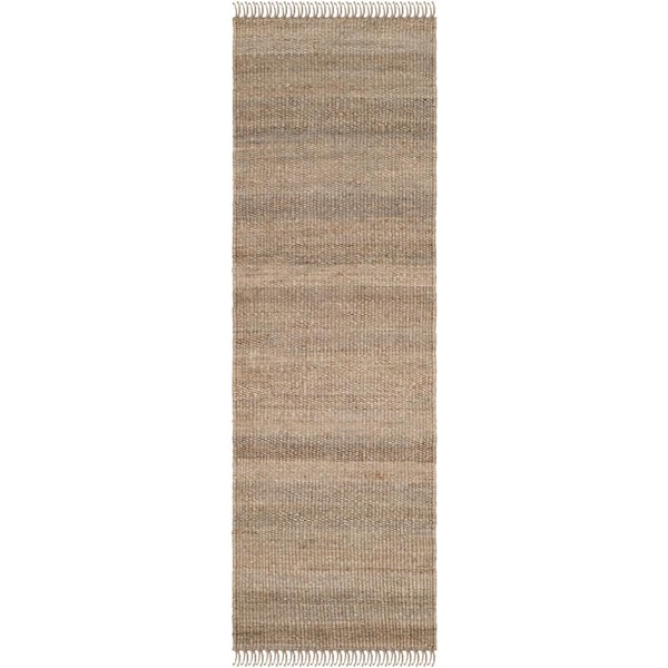 SAFAVIEH Natural Fiber Gray 3 ft. x 6 ft. Solid Runner Rug