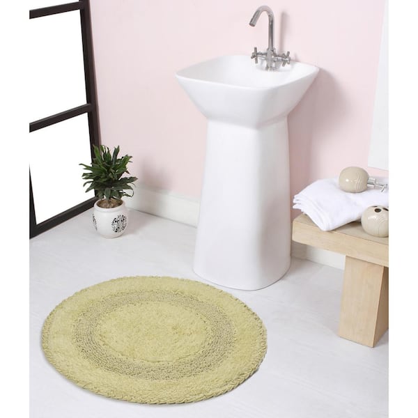 HOME WEAVERS INC Radiant Collection 100% Cotton Bath Rugs Set, 22 in. Round, Green
