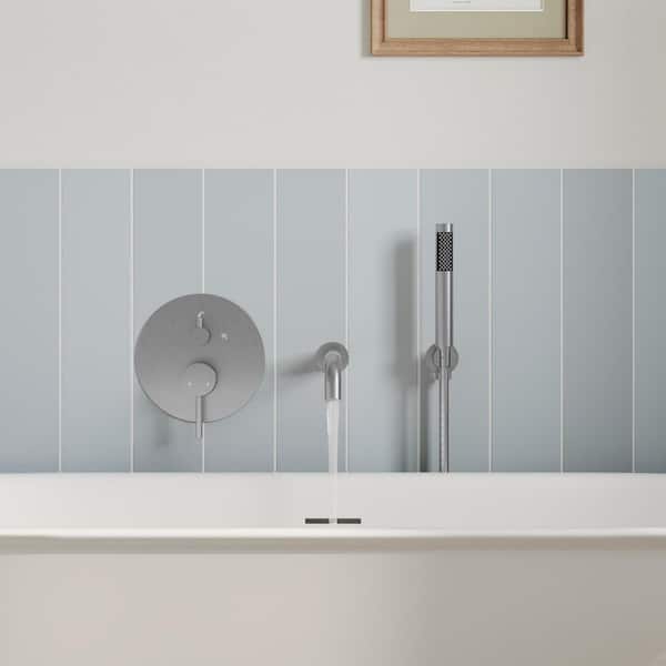 ClassicRain Single Handle 2-Spray Tub and Shower Faucet 2.5 GPM in. Brushed Nickel Stainless Steel Valve Included
