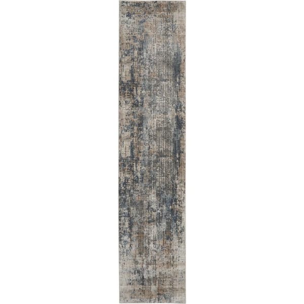 Concerto Blue/Beige 2 ft. x 8 ft. Abstract Modern Kitchen Runner Area Rug