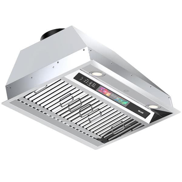 BRANO 30 in. 900 CFM Convertibl Insert Range Hood in Stainless Steel with LED Light, 4 Speeds, Voice/Gesture Sensing