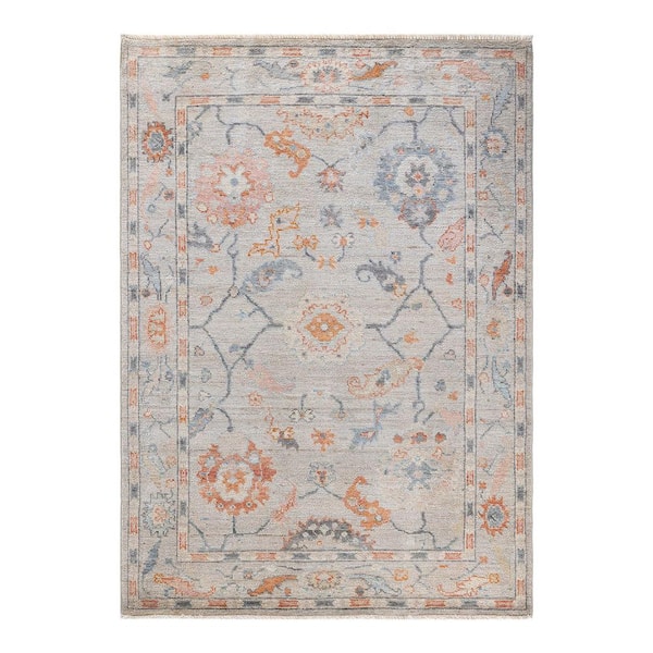 Solo Rugs Oushak One-of-a-Kind Traditional Ivory 4 ft. x 6 ft. Hand Knotted Tribal Area Rug