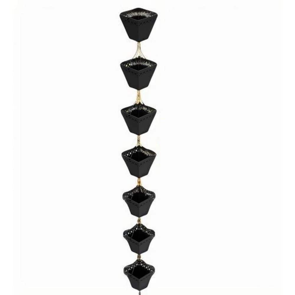 Rain Chain Kit with Adapter and Extension, Black Powder Coated Rain Chains for Gutters 10 ft. (1 Pack) price history on PriceWatchPro