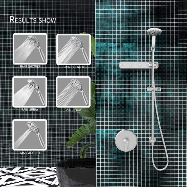 1pc, Handheld Shower Head Holder, Strong Adhesive Shower Mounting Bracket  With 1 Hanger Hook, Ideal For Handheld Shower Head, Shower Wands And Bidet S