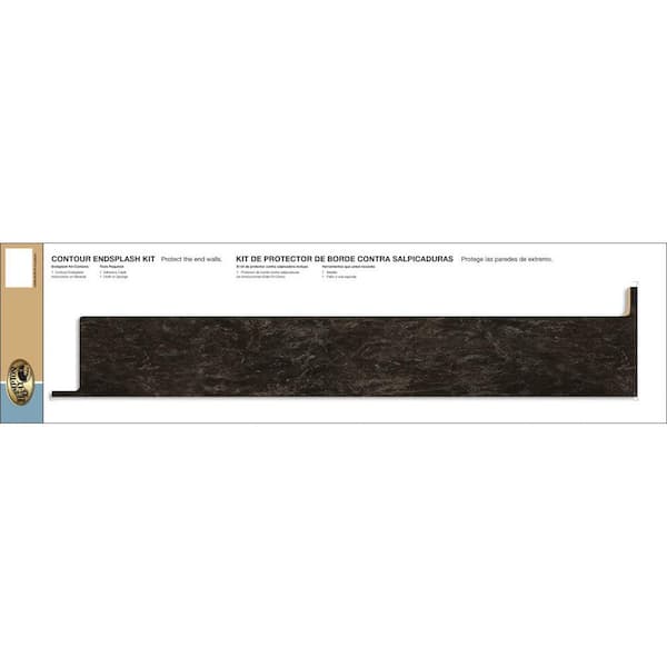 Hampton Bay Laminate Endsplash Kit for Countertop with Integrated Backsplash in Black Bardiglio