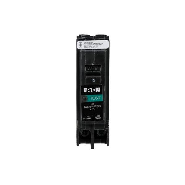 Eaton 15 Amp 120Volt, SinglePole AFCI Circuit Breaker Type BR Pigtail Neutral BRN115AFCS The