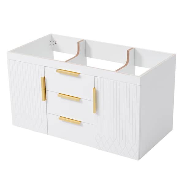 Tileon 35.5 in. W x 17.9 in. D x 19.3 in. H Floating Bath Vanity Cabinet without Top with 2 Doors and 2 Drawers in White