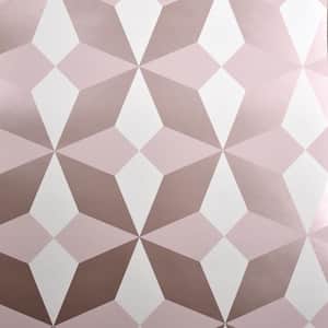 Newby Rose Gold Geometric Paper Peelable Roll (Covers 56.4 sq. ft.)