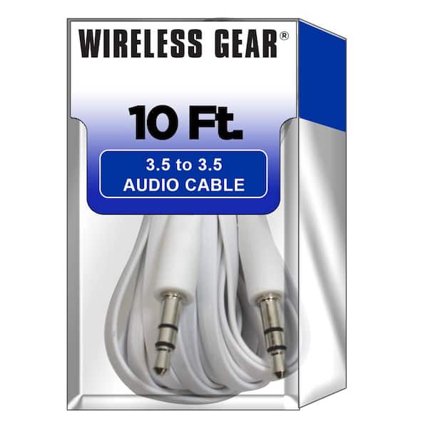Wireless Gear Audio Cable 3.5 to 3.5 10 ft. White Audio Cable to Extend Your Audio Connection