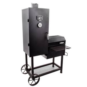 Bandera Offset Smoker and Charcoal Grill Combo in Black with 744 sq. in Cook Space