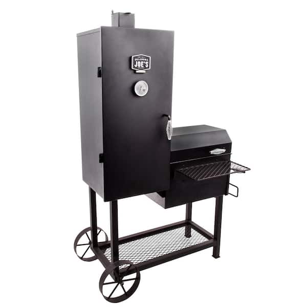 OKLAHOMA JOE'S Bandera Vertical Offset Smoker and Charcoal Grill Combo in Black with 992 sq. in. Cooking Space