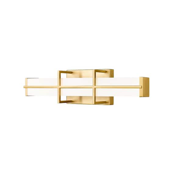 Unbranded Harrison 18 in. Modern Gold Integrated LED Vanity Light with Frosted Plastic Shade