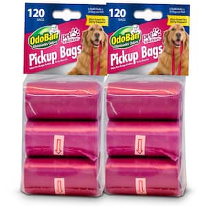 Pet Pickup Bags, Sturdy Strong & Large Unscented Dog Poop Bags, Convenient Dispenser Design, 120-Count (2-Pack)