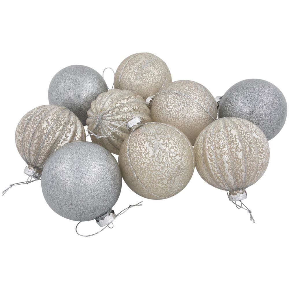 "2-Finish Glass Ball Christmas Ornaments - 3"" (80mm) - Gold and Silver - 9ct" price history on PriceWatchPro
