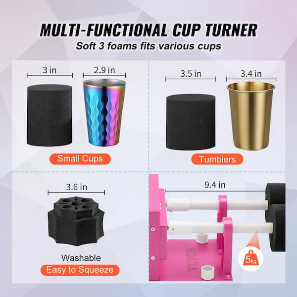 VEVOR 4-Cup Turner Multi Tumbler Spinner 4-Arm Crafts for Glitter