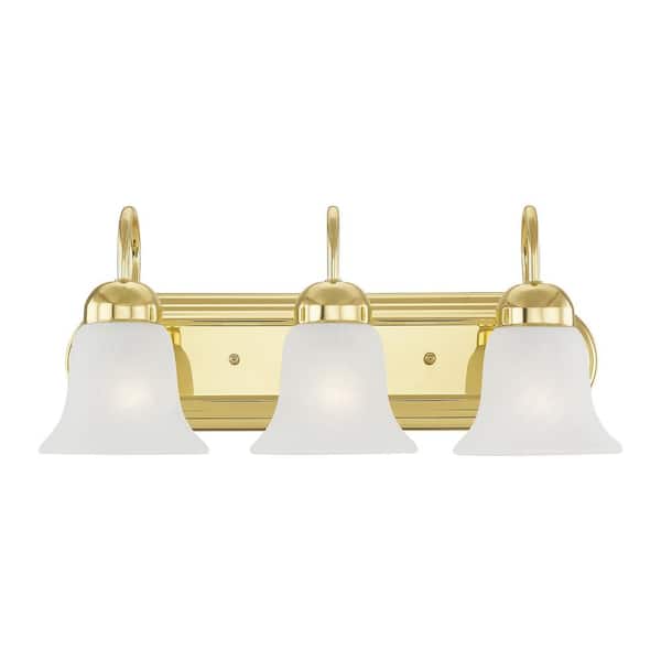Livex Lighting Riviera 3 Light Polished Brass Bath Vanity Light