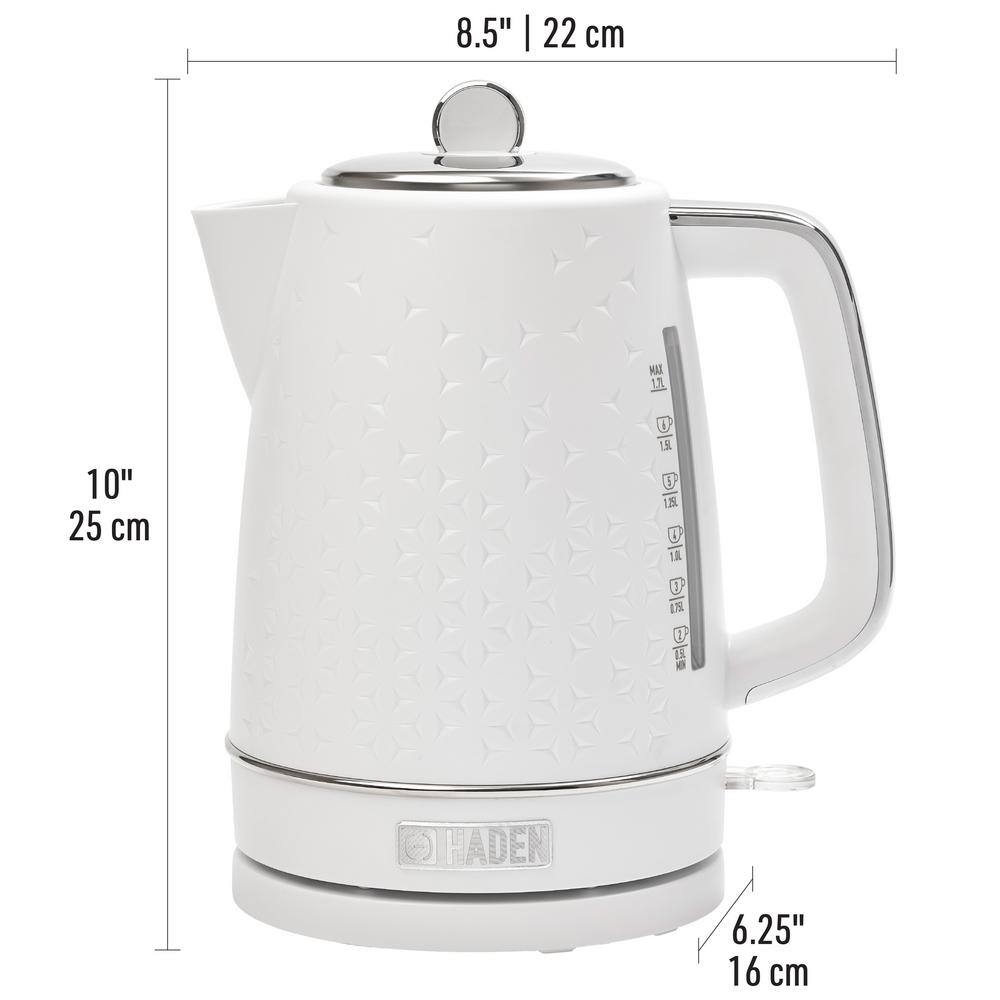 Haden Starbeck 1.7L White and Chrome Electric Tea Kettle
