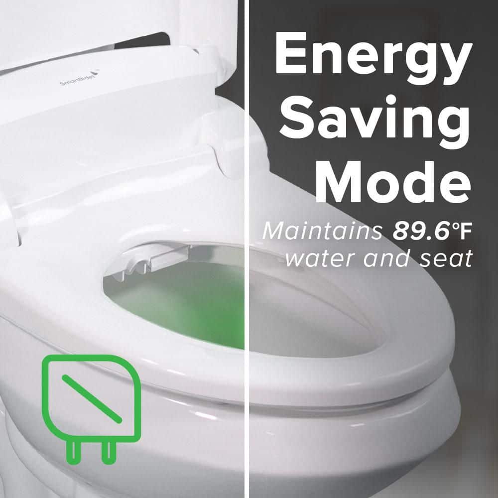 White Electric Bidet Toilet Seat with Heated Seating and Control Panel