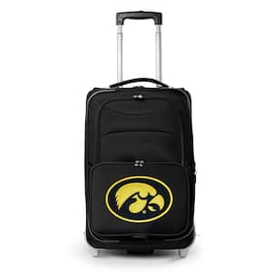 NCAA Iowa 21 in. Black Carry-On Rolling Softside Suitcase