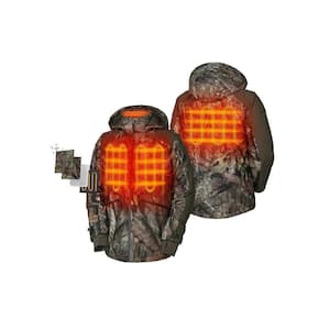 Men's Small Camo 7.38-Volt Lithium-Ion Heated Hunting Jacket with 1 Upgraded Battery and Charger, Multi-Pockets