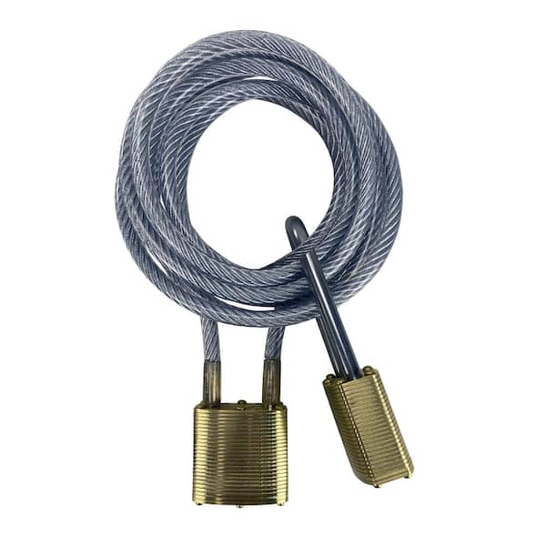 Commando Lock 8 ft. Secure Cooler Cable Lock with 2 Heavy Duty Brass Padlocks Keyed Alike 2-1/4 in. Shackle Outdoor Weatherproof