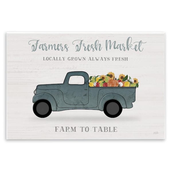 Stupell Industries Farmers Market Assorted Produce Rustic Sign by Natalie Carpentieri Unframed Graphic Travel Art Print 10 in. x 15 in.