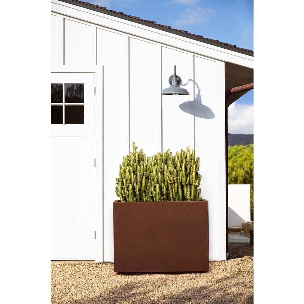 Rustic Corten Steel Tall Rectangular Planter